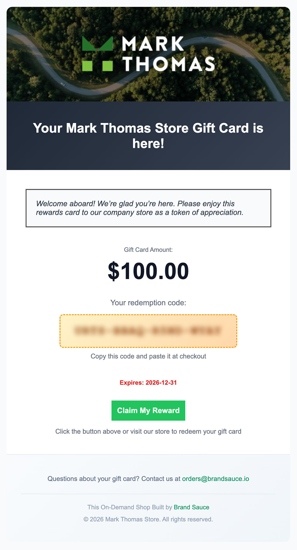 Mark Thomas Gift Card