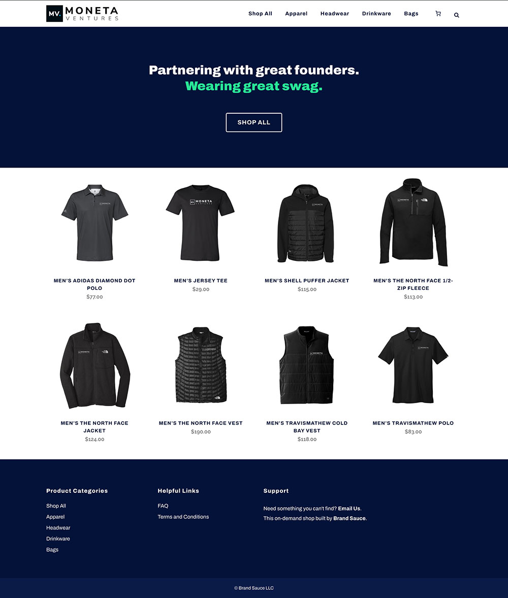 Brand Sauce client store example